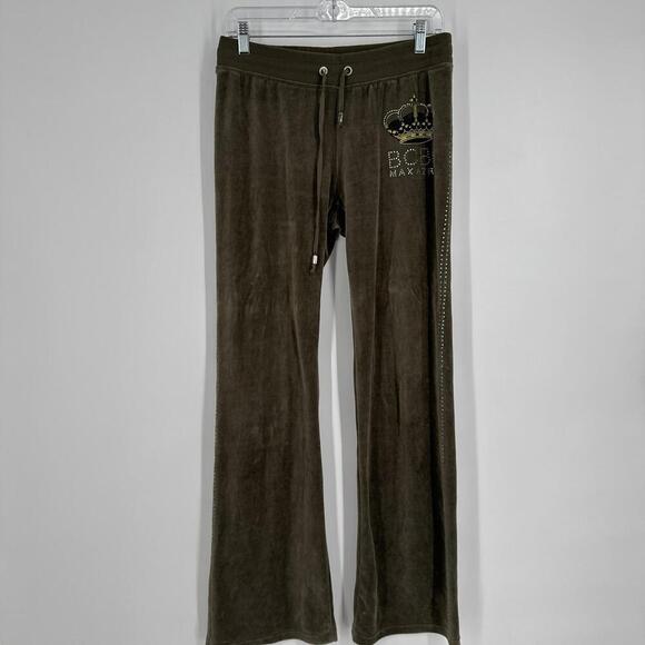 vintage 90s y2k bcbg maxazria velour track suit medium M green juicy lounge - Picture 8 of 12